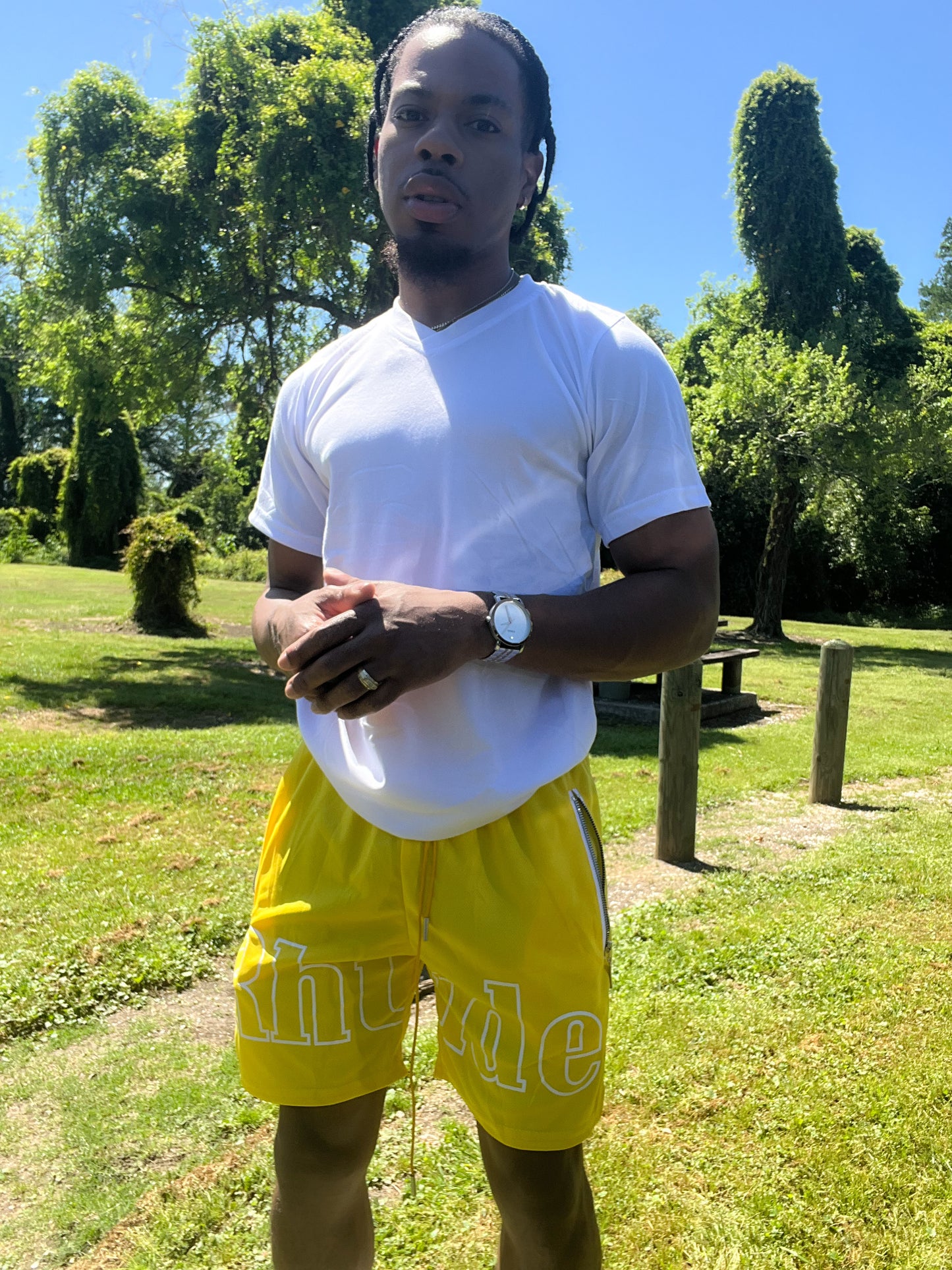 Yellow R- Star Shorts