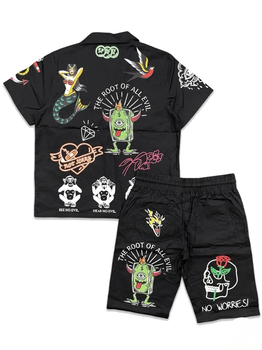 Black tattoo set