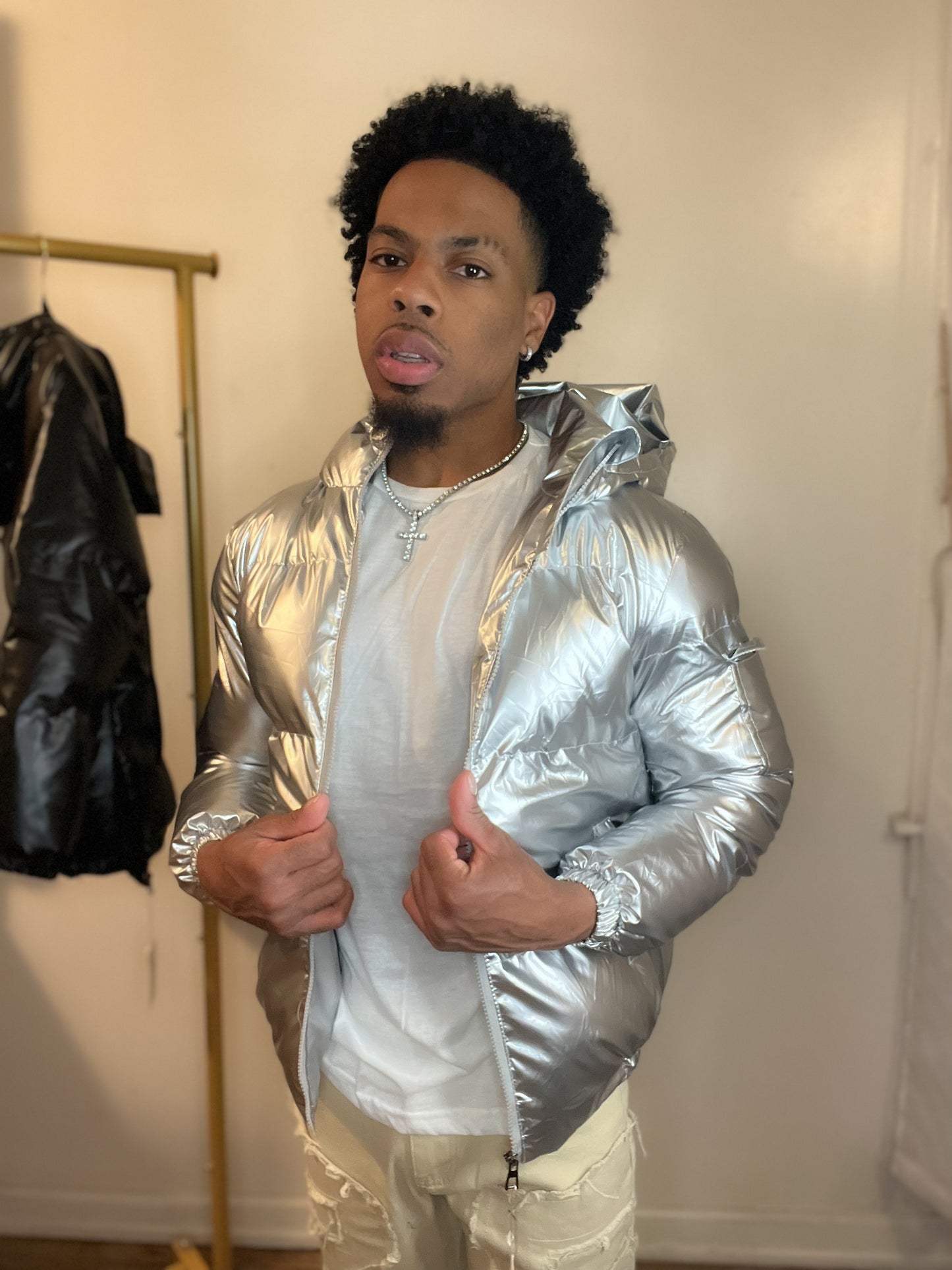 Silver Puffer Jacket