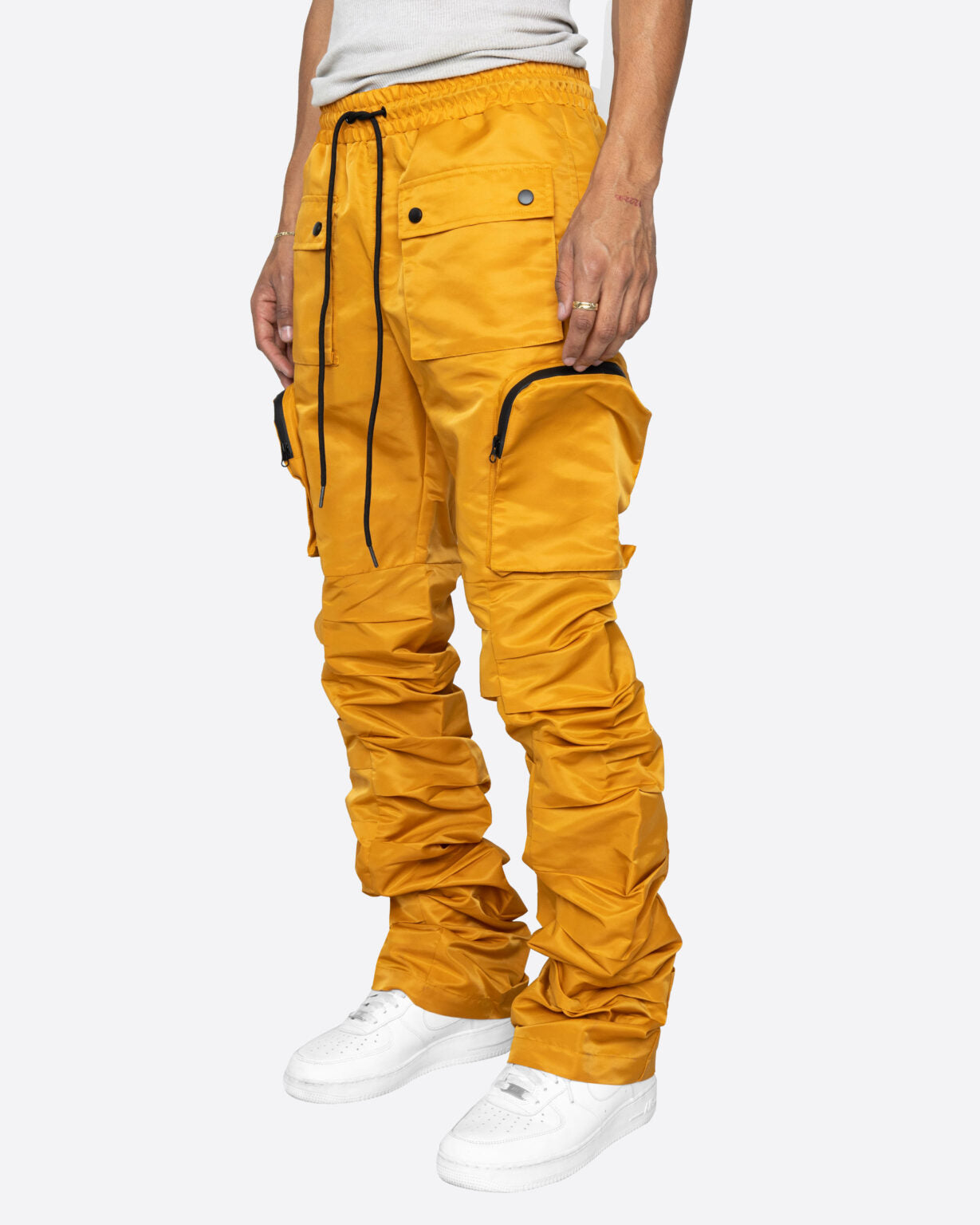STACKED MUSTARD PANTS