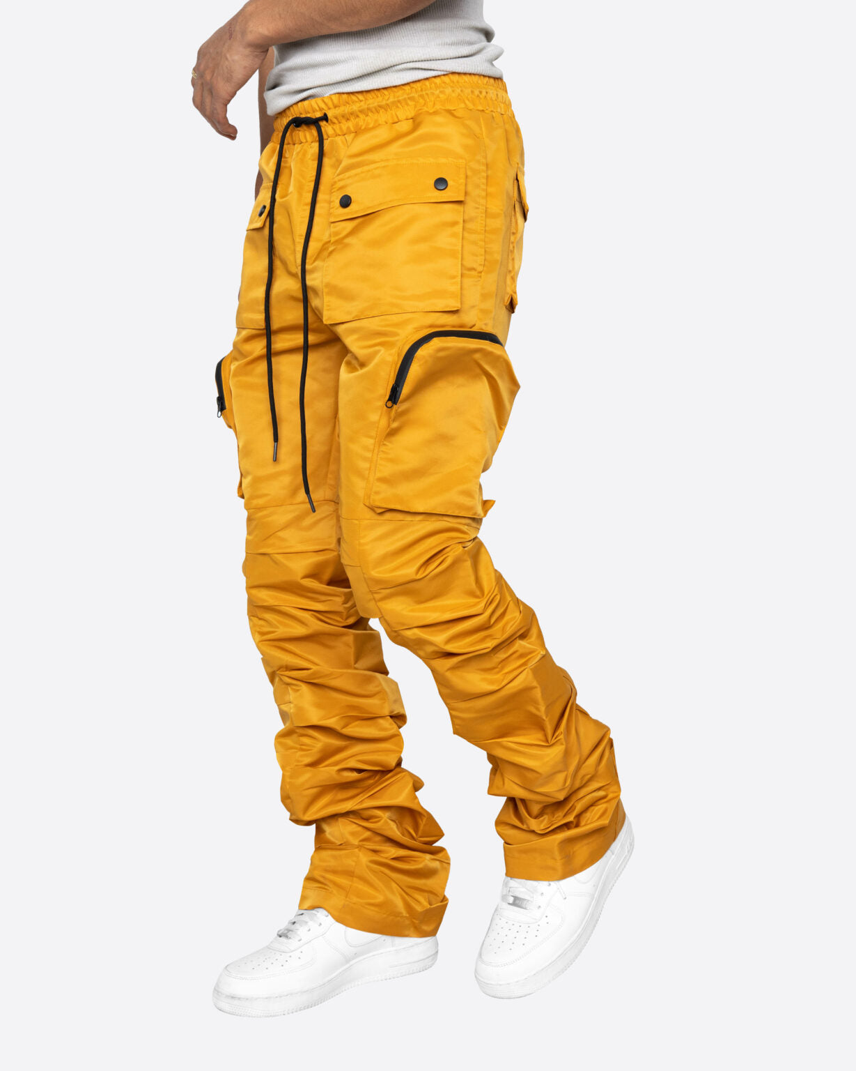 STACKED MUSTARD PANTS