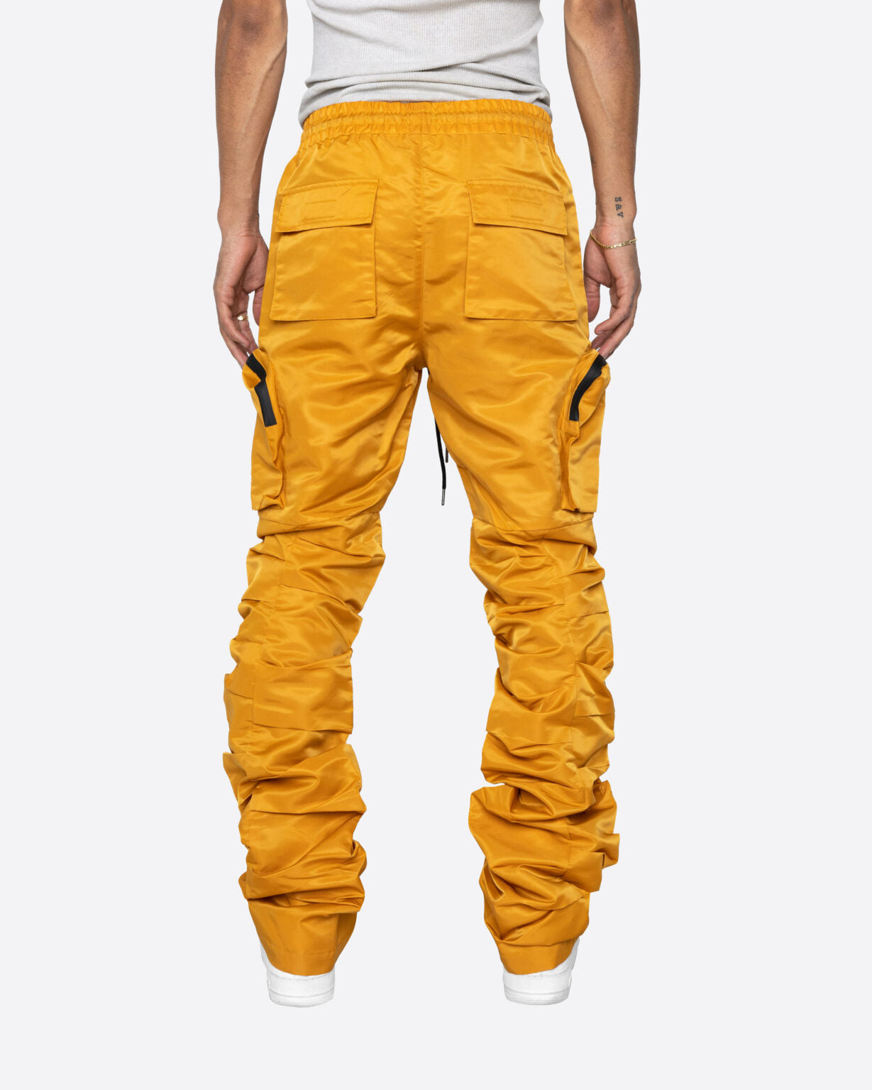 STACKED MUSTARD PANTS
